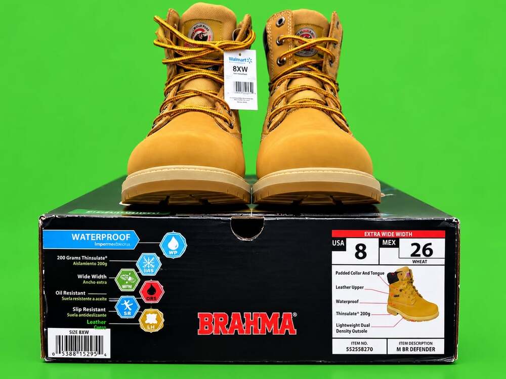 Brahma Defender Work Boots Size 8XW Wheat Waterproof